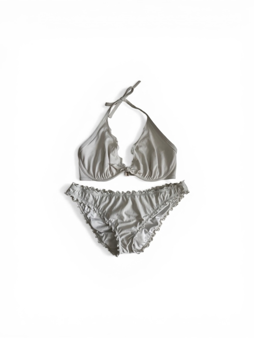 Victoria's Secret White Ruffled Bikini Set